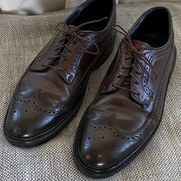 Vintage Bostonian Crown Windsor Shell Cordovan Long Wing Brogue Dress Shoes 9.5B main image 6